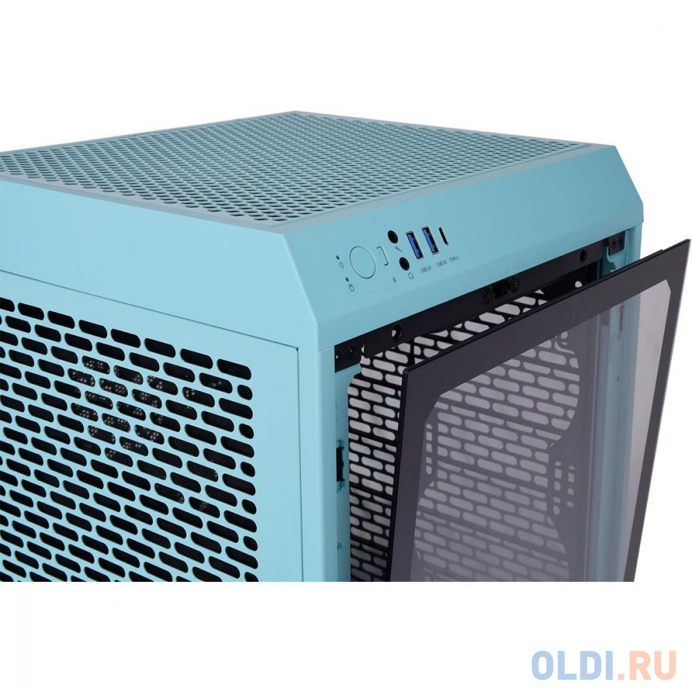 Корпус Thermaltake The Tower 200 Turquoise /Turquoise/Win/SPCC/Tempered Glass*1/CT140 Fan*2/Color Box в Москвe