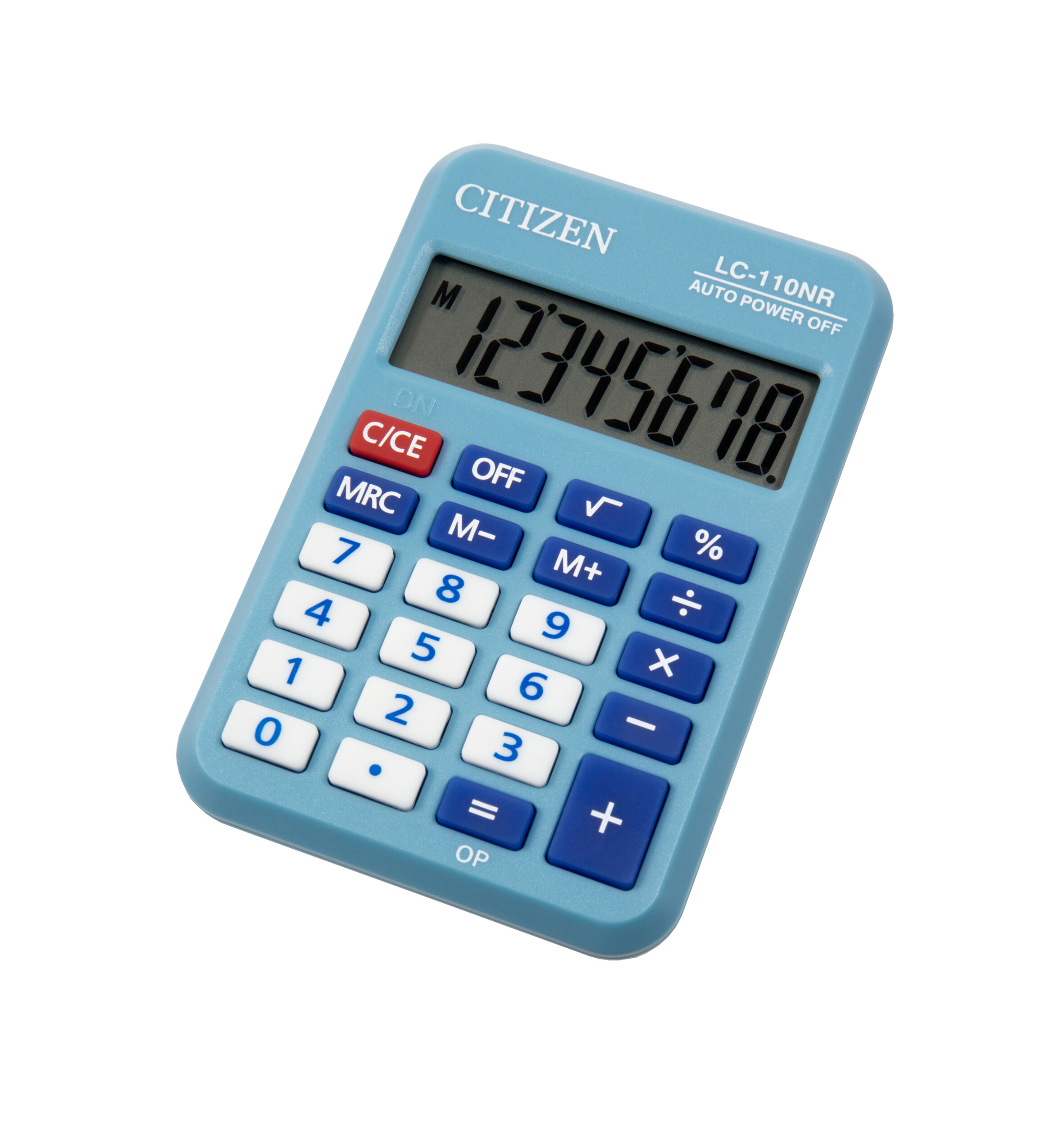 Калькулятор карманный Citizen BusinessLine LC-110NRBL, 8-разрядный, однострочный экран, голубой