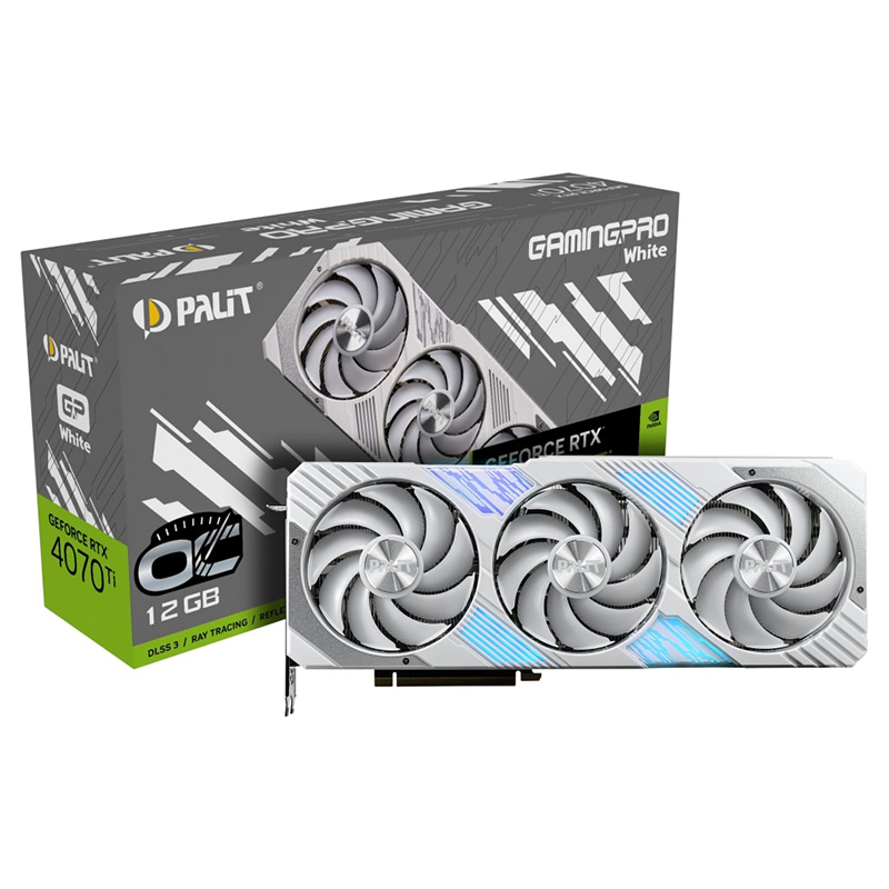 Видеокарта Palit GeForce RTX 4070 Ti GamingPro White OC 2310MHz PCI-E 4.0 12288Mb 21000MHz 192-bit HDMI 3xDP NED407TV19K9-1043W в Москвe