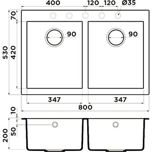 Кухонная мойка Omoikiri Bosen 80-2-SA бежевый (4993838)