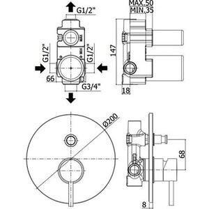 Смеситель для ванны Paffoni Light белый матовый (LIG015BO)