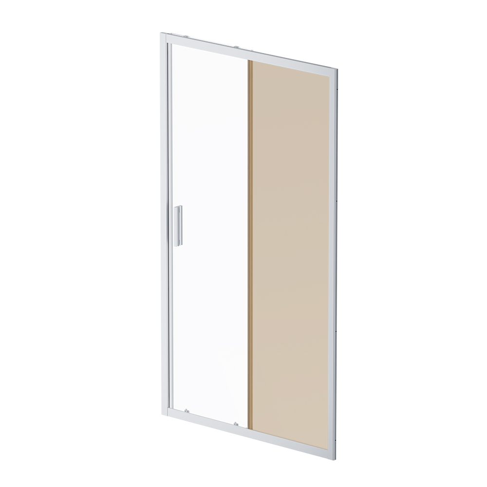 Дверь душевая 110х195 AM.PM Gem Solo W90G-110-1-195MBr, стекло бронзовое, профиль матовый хром