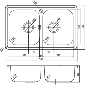 Кухонная мойка IDDIS Strit (STR78S2i77)