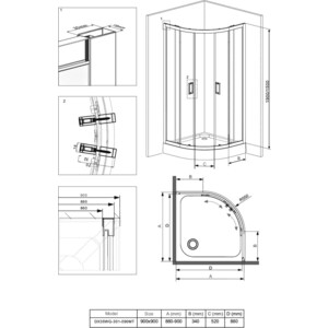 Душевой уголок Damixa Skyline 90х90 прозрачный, матовый хром (DX35WG-301-090MT) в Москвe