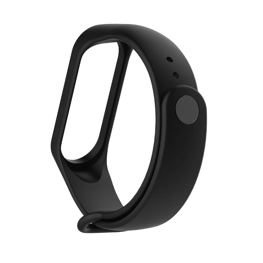 Силиконовый ремешок BoraSCO для Xiaomi Mi Band 3/4 черный