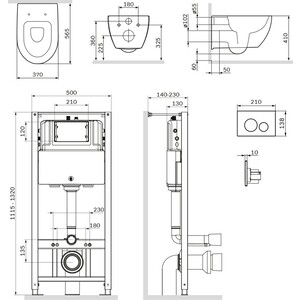 Комплект унитаза Am.Pm Awe FlashClean с сиденьем микролифт, клавиша хром (IS49051.111700)