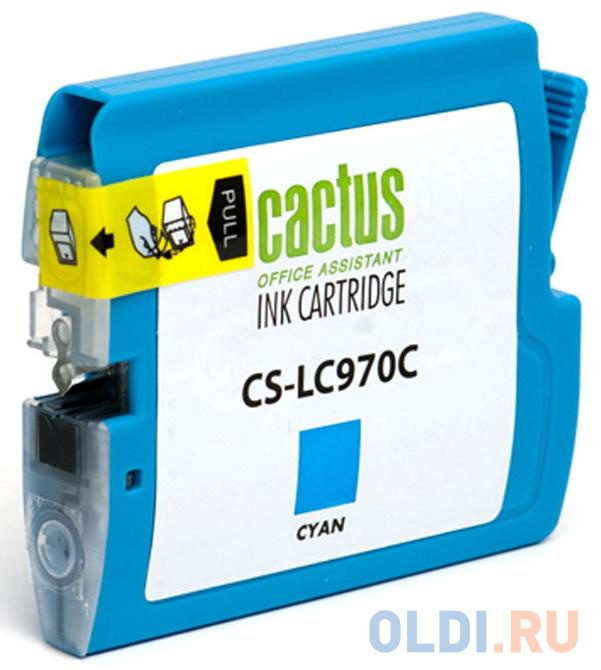 Картридж струйный Cactus CS-LC970C голубой для Brother DCP-135C/150C/MFC-235C/260C (20мл)