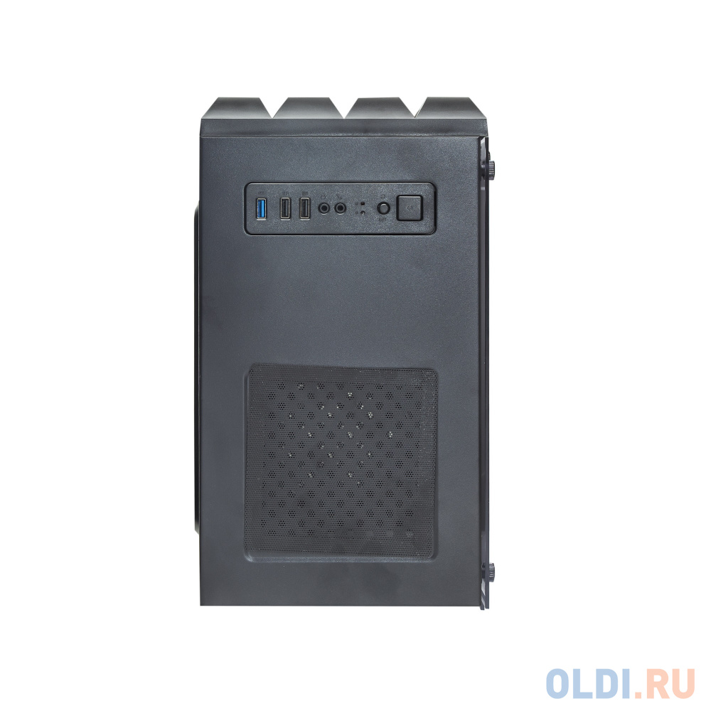 Корпус Minitower ExeGate Mistery R3-NPX450 (mATX, БП 450NPX с вент. 12 см, 2*USB+1*USB3.0, аудио, черный, 4 вент. 12см с RGB подсветкой, боковая панел