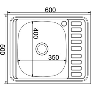 Кухонная мойка Mixline Накладная 60x50 с сифоном, нержавеющая сталь 0,8 мм (4640030862443) в Москвe