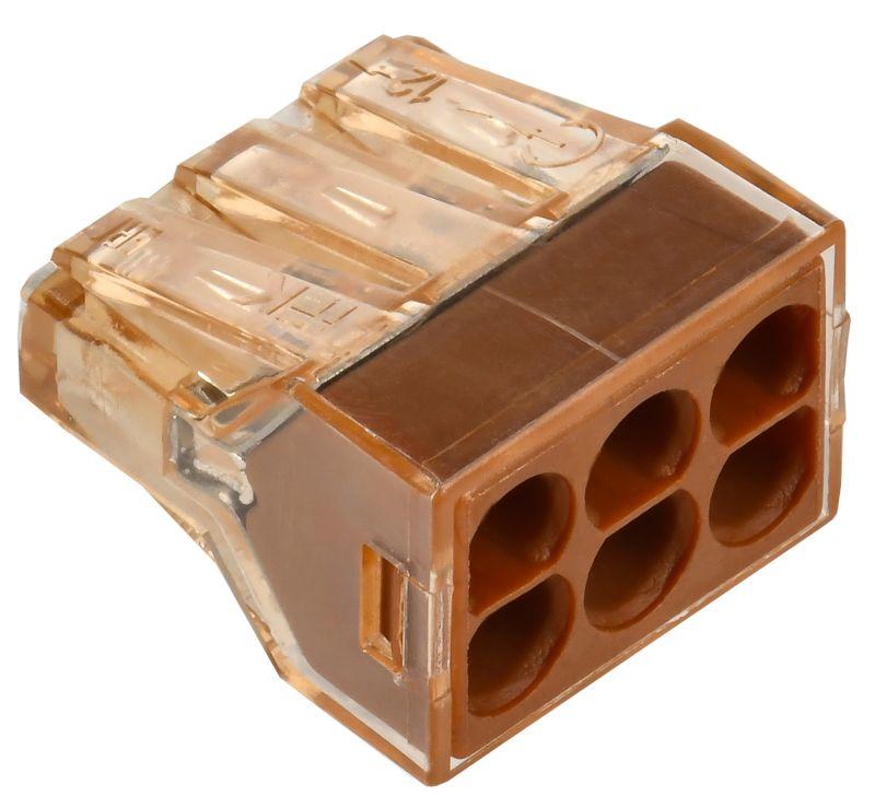 Клемма монтажная IEK СМК 773-606 6x0.75-4мм2, коричневый (UKZ10-606-050)