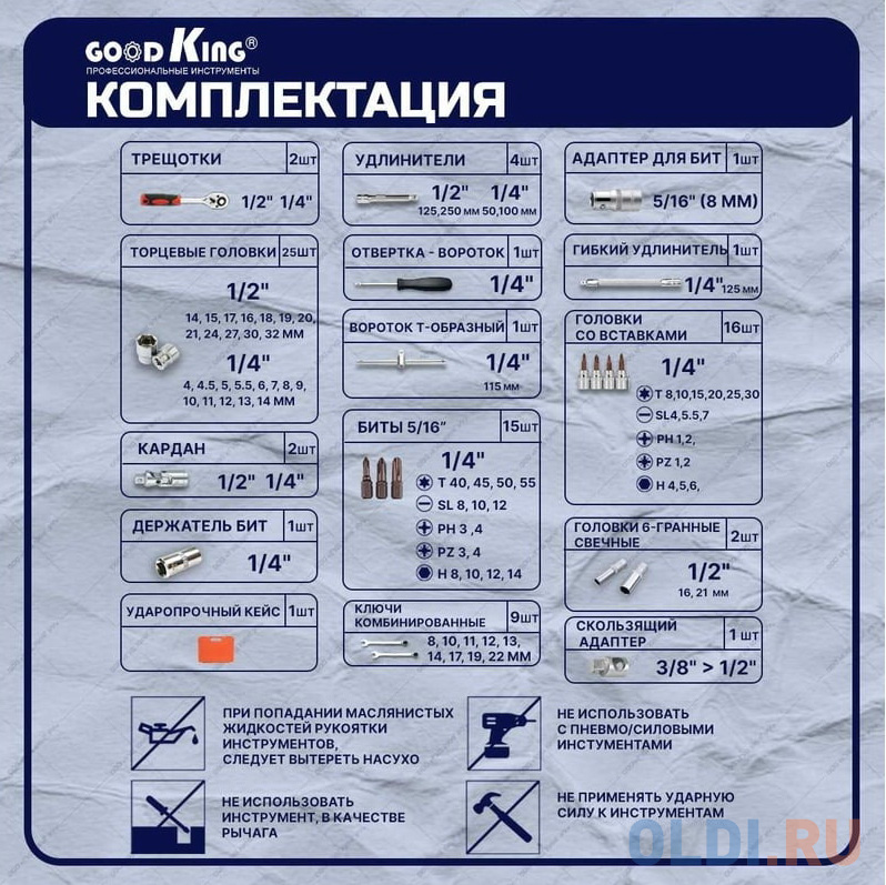 GOODKING Набор инструментов 82 предмета K-10082