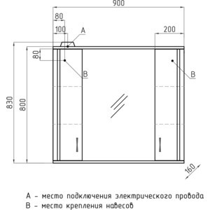 Зеркало-шкаф Style line Панда 90 с подсветкой, белый (4650134470451)