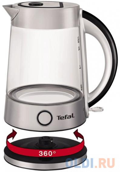 Чайник Tefal KI760D30 2400 Вт серебристый 1.7 л стекло в Москвe