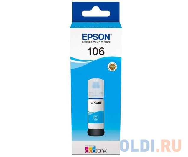 Картридж струйный Epson 106C C13T00R240 голубой (70мл) для Epson L7160/7180