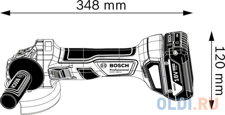 Углошлифовальная машина Bosch GWS 180-LI 11000об/мин рез.шпин.:M14 d=125мм (06019H9021) в Москвe