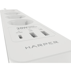 Сетевой фильтр HARPER UCH-440 White PD3.0 с USB зарядкой в Москвe