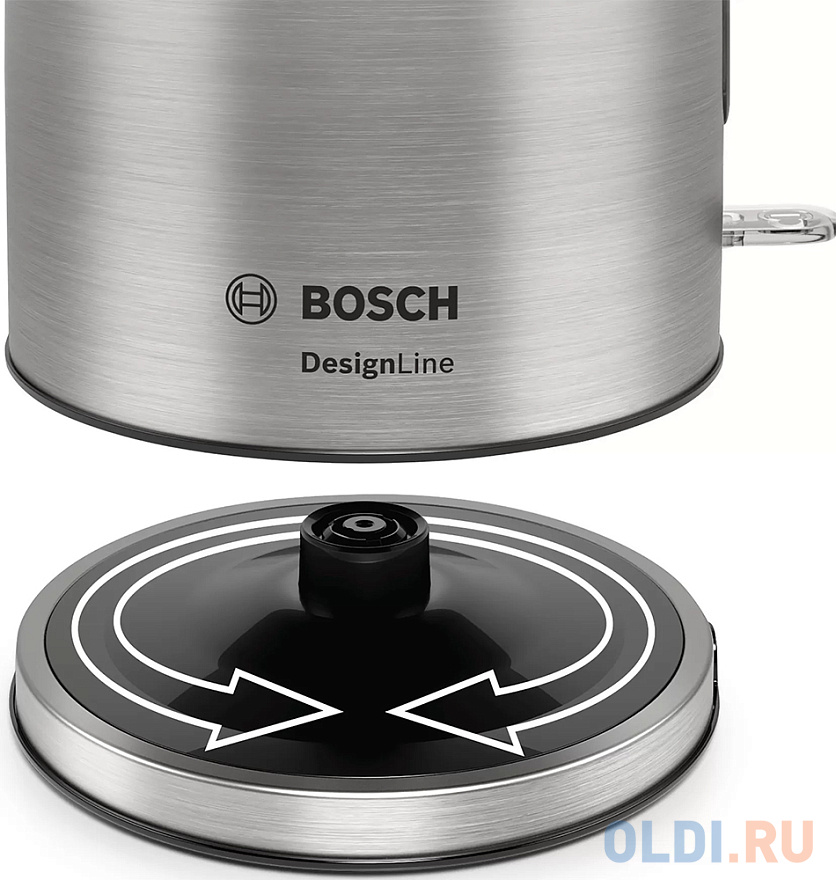 Чайник электрический Bosch TWK5P480 1.7л. 2400Вт нержавеющая сталь/черный (корпус: металл) в Москвe