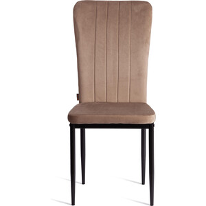 Стул TetChair VERTER (mod. BC577-DC), металл, флок, 41 х 52 х 95 см, Beige (бежевый) HLR8 / черный (21247)