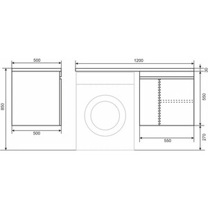 Тумба под раковину Uperwood Magenta 55 (120) с дверцами, белая/графит (5930205151) в Москвe