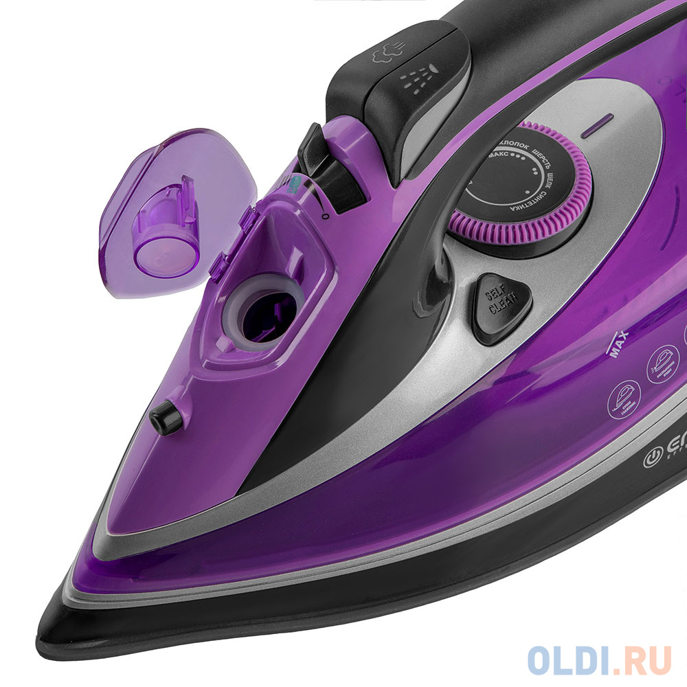 Утюг ENDEVER Delta-222 violet/black (Мощность 2400 Вт, паровой удар 140 г/мин) (90291)