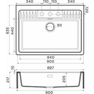 Кухонная мойка Omoikiri Kinokawa 90-GB графит (4993855)