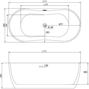 Акриловая ванна Abber 175x80 отдельностоящая (AB9219)