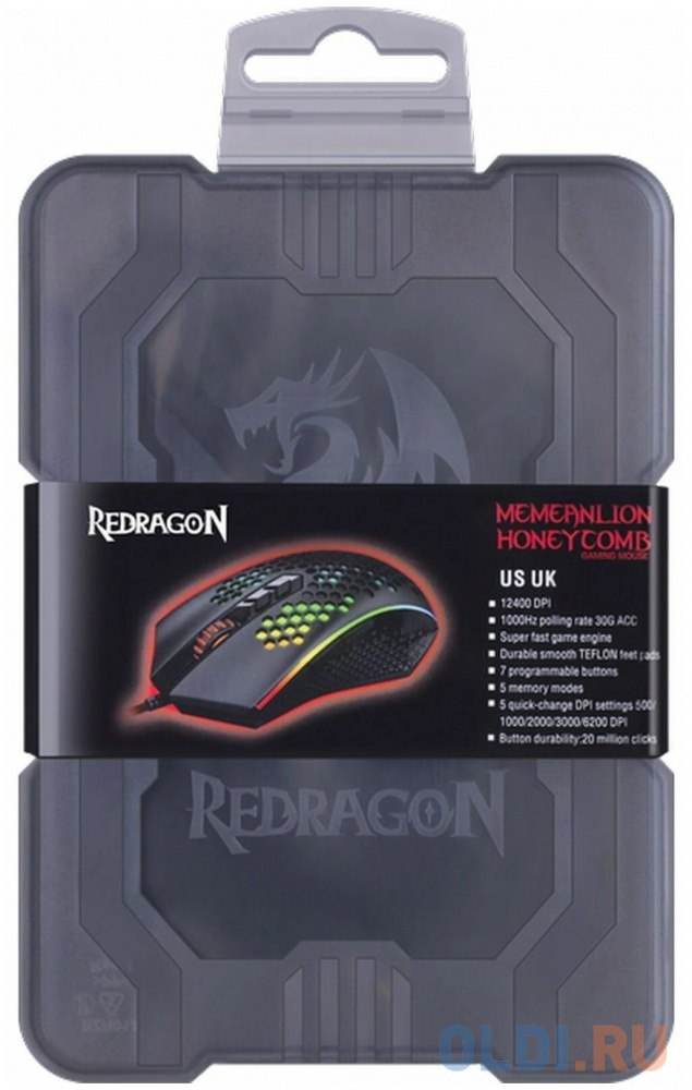 Мышь проводная Defender Redragon Memeanlion чёрный USB