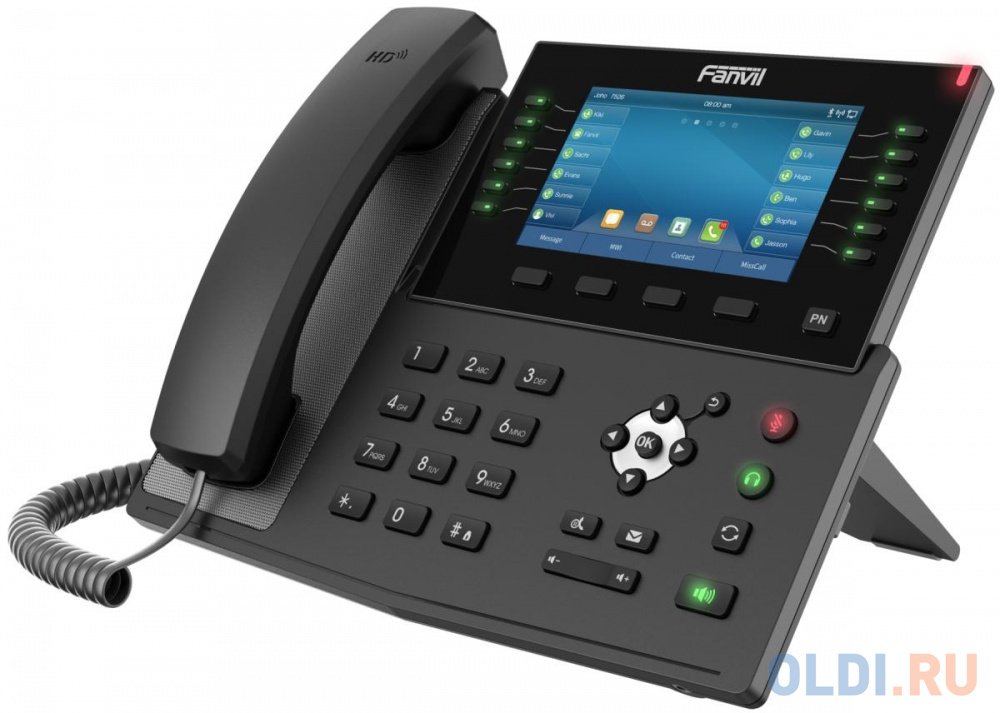 X7C Телефон IP Fanvil IP телефон 20 линий, цветной экран 5&amp;quot;, HD, Opus, 10/100/1000 Мбит/с, USB, Bluetooth, PoE {10}