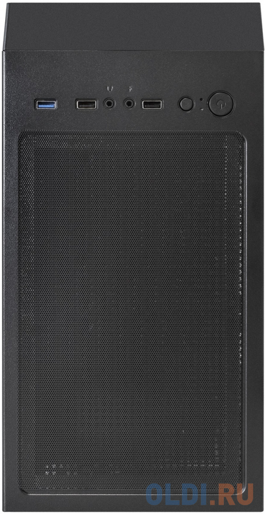 Корпус Miditower ExeGate EVO-8243-NPX500 (ATX, БП 500NPX с вент 12 см, 2*USB+1*USB3.0, черный, 3 вент. с RGB подсветкой, боковая панель - закаленное с