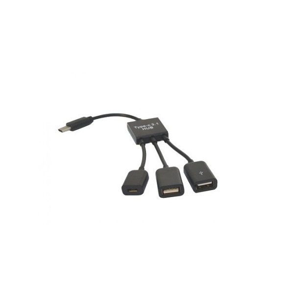 USB-концентратор KS-is OTG 2xUSB 2.0 MicroUSB F - USB Type C M KS-319