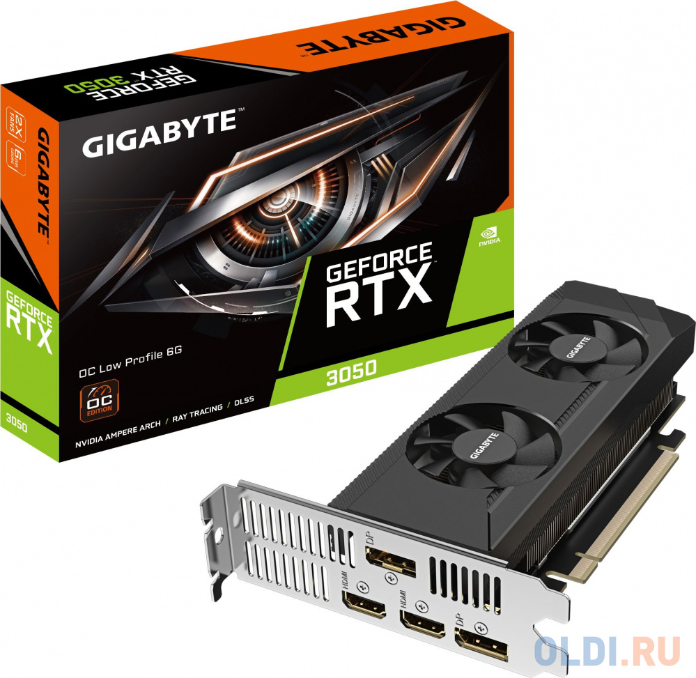 Видеокарта Gigabyte PCI-E 4.0 GV-N3050OC-6GL NVIDIA GeForce RTX 3050 8Gb 128bit GDDR6 1822/14000 HDMIx2 DPx2 HDCP Ret в Москвe