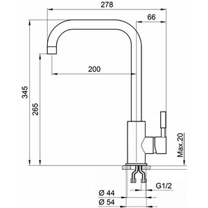 Смеситель для кухни Granula Standart ST-4033 базальт