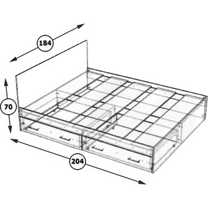 Кровать с ящиками СВК Стандарт 180х200 дуб сонома (1024245) в Москвe