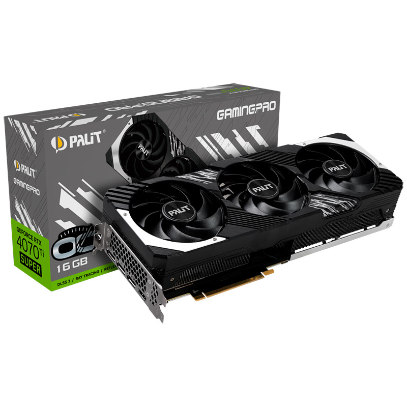 Видеокарта Palit GeForce RTX 4070Ti Super GamingPro OC 16Gb 2340MHz PCI-E 4.0 16384Mb 21000MHz 256-bit HDMI 3xDP NED47TSH19T2-1043A в Москвe