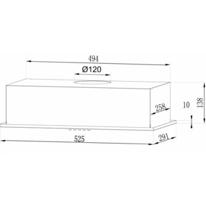 Встраиваемая вытяжка Lex GS BLOC LIGHT 600 INOX