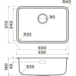 Кухонная мойка Omoikiri Omi 53-U/I Ultra Mini светлое золото (4997406)