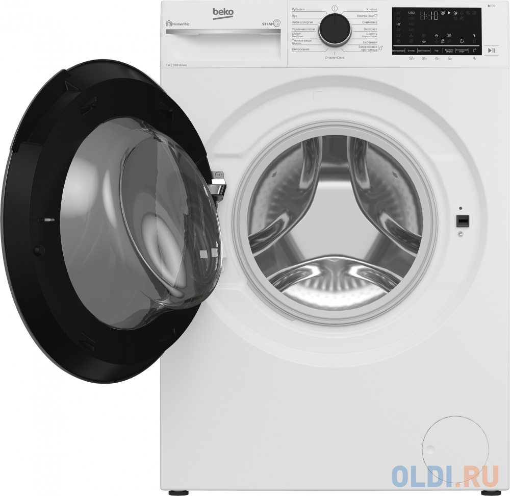 Стиральная машина Beko Beyond B3WFR572WB, с фронтальной загрузкой, с паром, 7кг, 1200об/мин, инверторная