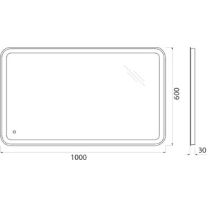 Зеркало BelBagno Spc-Mar 100х60 с подсветкой, сенсор (SPC-MAR-1000-600-LED-TCH)