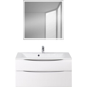 Тумба с раковиной BelBagno Marino-H60 100 bianco lucido (MARINO-H60-1000-2C-SO-BL-P, BB1000/445-LV-MR-PR)