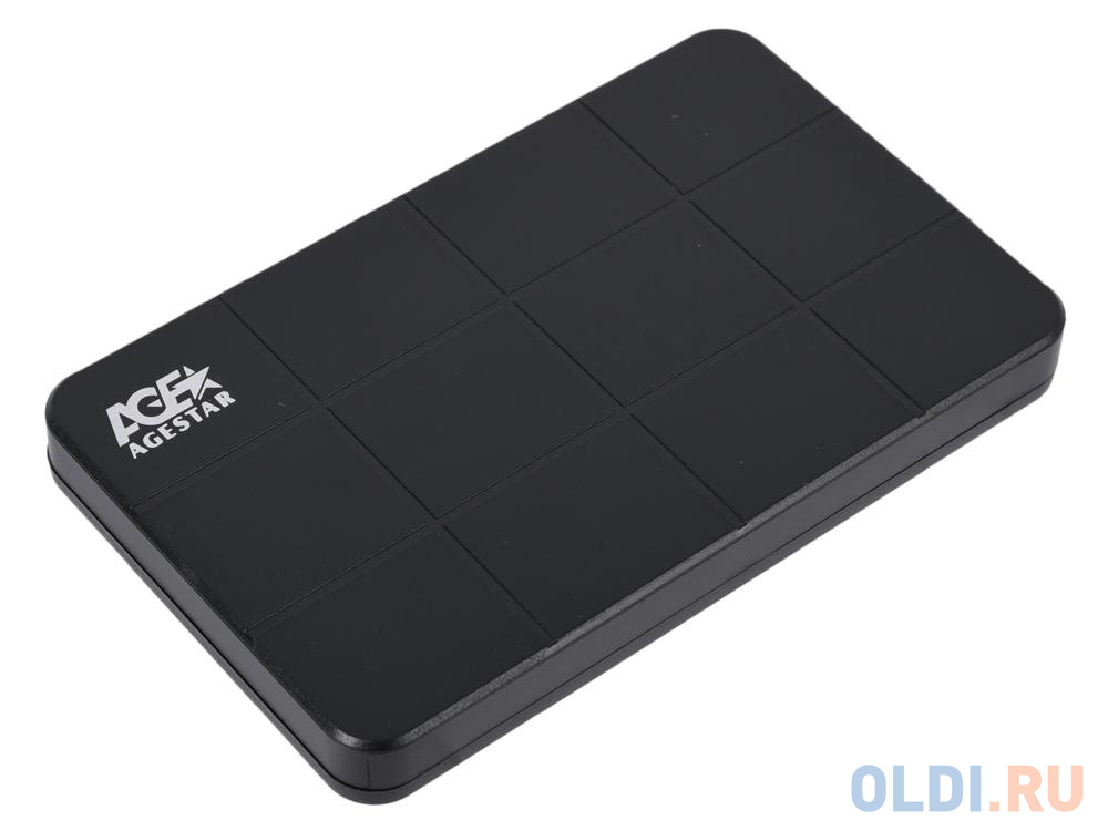 Внешний контейнер для HDD/SSD 2.5" SATAIII AgeStar 3UB2P1C пластик, чёрный, кабель USB3.0 A-type-С