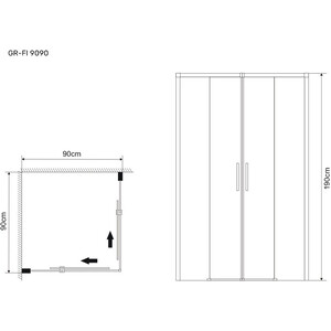 Душевой уголок Grossman Fly 90х90 прозрачный, хром (GR-9090Fl)