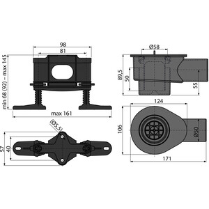 Сифон AlcaPlast DN50 с комплектом регулируемых ножек, для Modular (APZ-S12) в Москвe