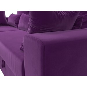 Угловой диван АртМебель Майами микровельвет фиолетовый левый угол