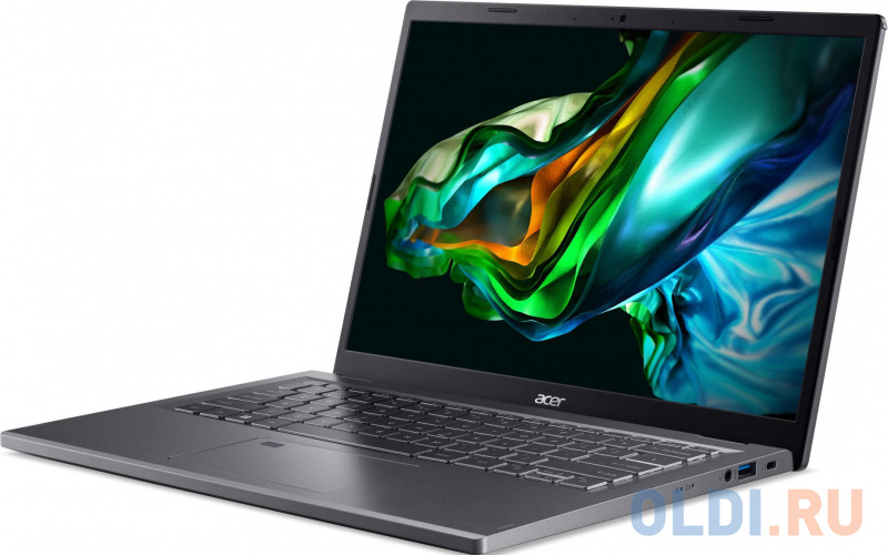 Ноутбук Acer Aspire 5 A514-56M-379S Core i3 1305U 16Gb SSD512Gb Intel UHD Graphics 14" IPS WUXGA (1920x1200) noOS grey WiFi BT Cam (NX.KH6CD.00E)