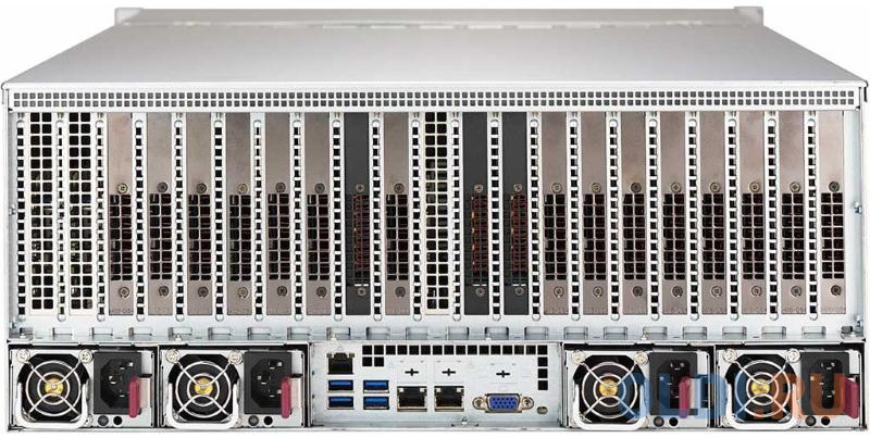 Серверный корпус 4U Supermicro Barebone 4U/MB X11DPG-OT-CPU/Dual 2000 Вт чёрный серебристый