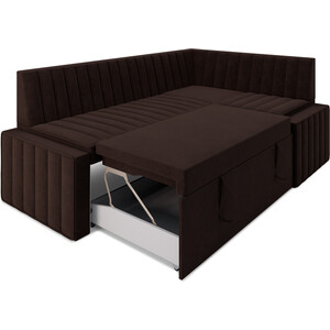 Кухонный диван Mebel Ars Вермут правый угол (Кордрой коричневый) 193х82х113 см