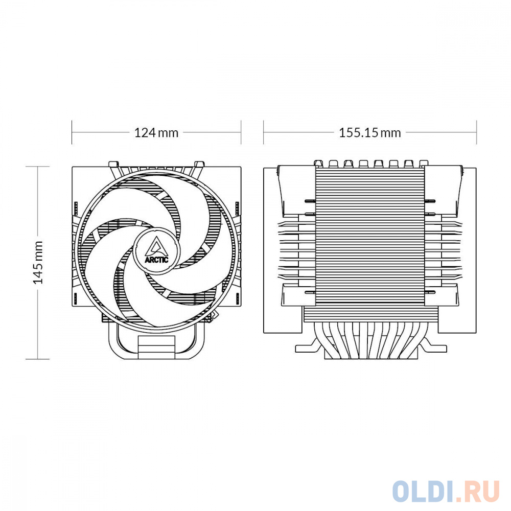 Вентилятор Arctic Cooling ARCTIC Freezer 4U-M Вентилятор для процессора- Retail (Intel: LGA 4189, LGA 4677, AMD: SP6, TR5, SP3, TR4, sTRX4, SWRX8)  (A в Москвe