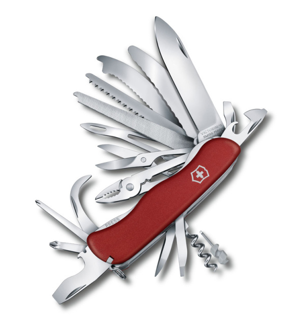 Нож Victorinox WorkChamp XL, 111 мм, 31 функция, с фиксатором лезвия, красный