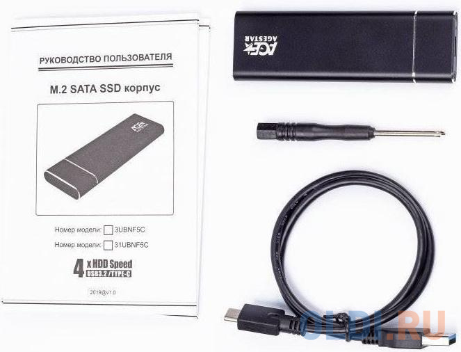 Внешний корпус SSD AgeStar 3UBNF5C m2 NGFF 2280 B-Key USB 3.0 металл черный