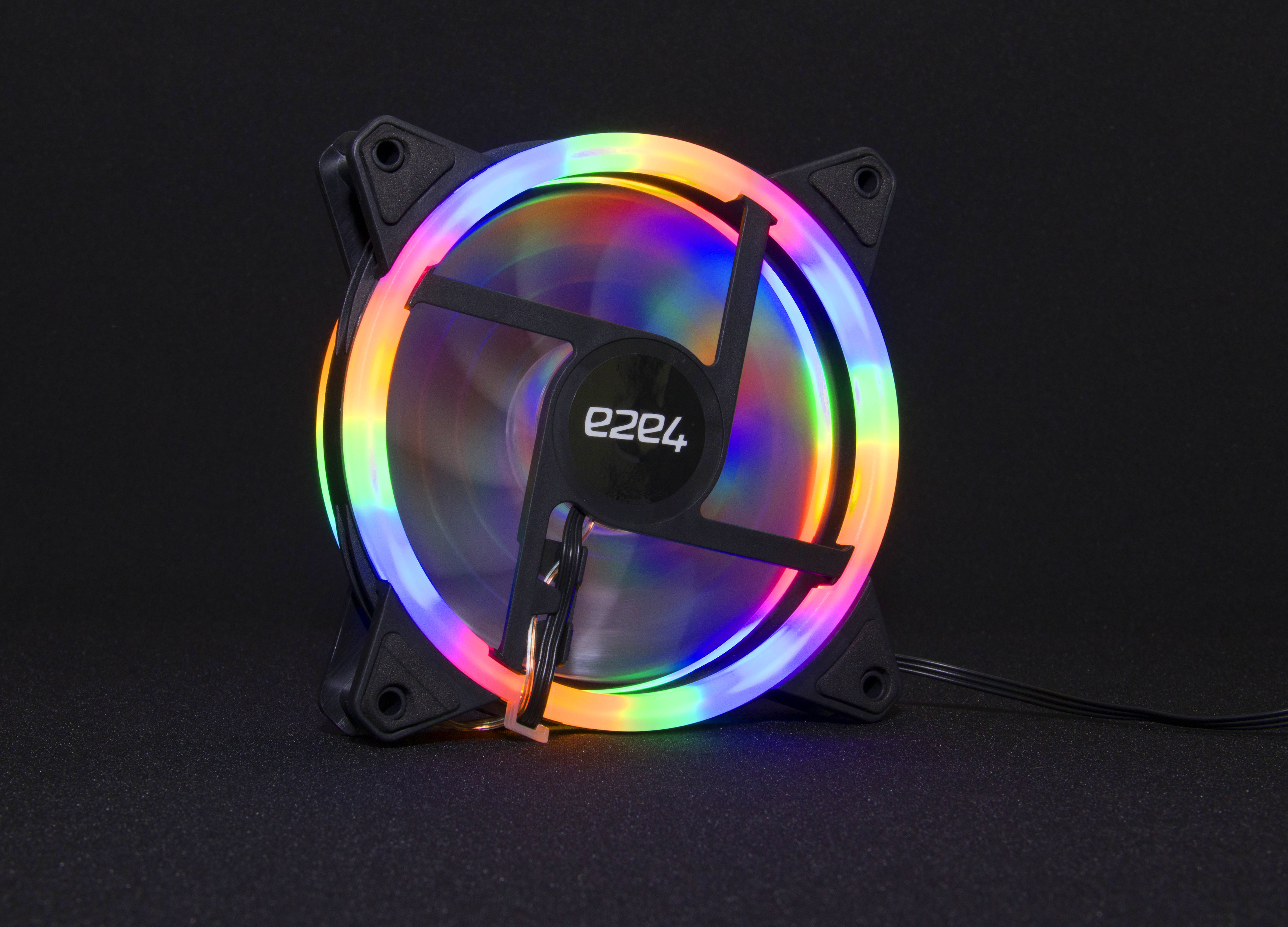 Вентилятор e2e4 OT-F120-3PM-LED-RGB, 120 мм, 1200rpm, 20 дБ, 3-pin+4-pin Molex, 1шт, разноцветный (OT-F120-3PM-LED-RGB)